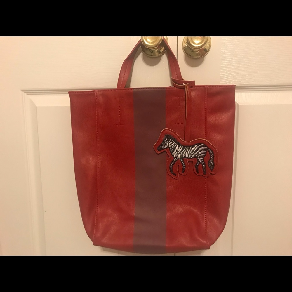 Saks Fifth Avenue Red With Burgundy Stripe…